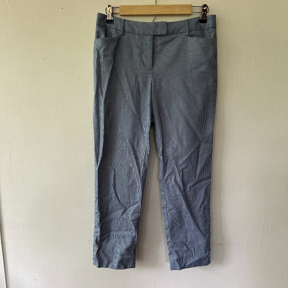 Talbots Hampshire Ankle Pants Size 4 Petite Blue Office Preppy Nautical Coastal